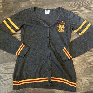 HARRY POTTER Gryffindor House Crest Women's Button Front Cardigan Size Medium